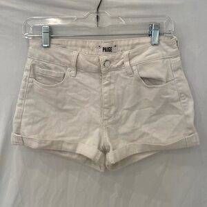 Paige jimmy jimmy 5 pocket cuffed hem white denim shorts, size 26